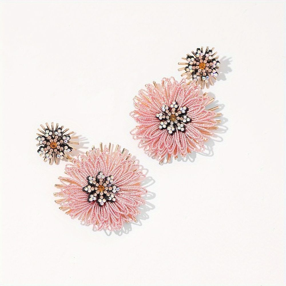 Flower drop earrings N970